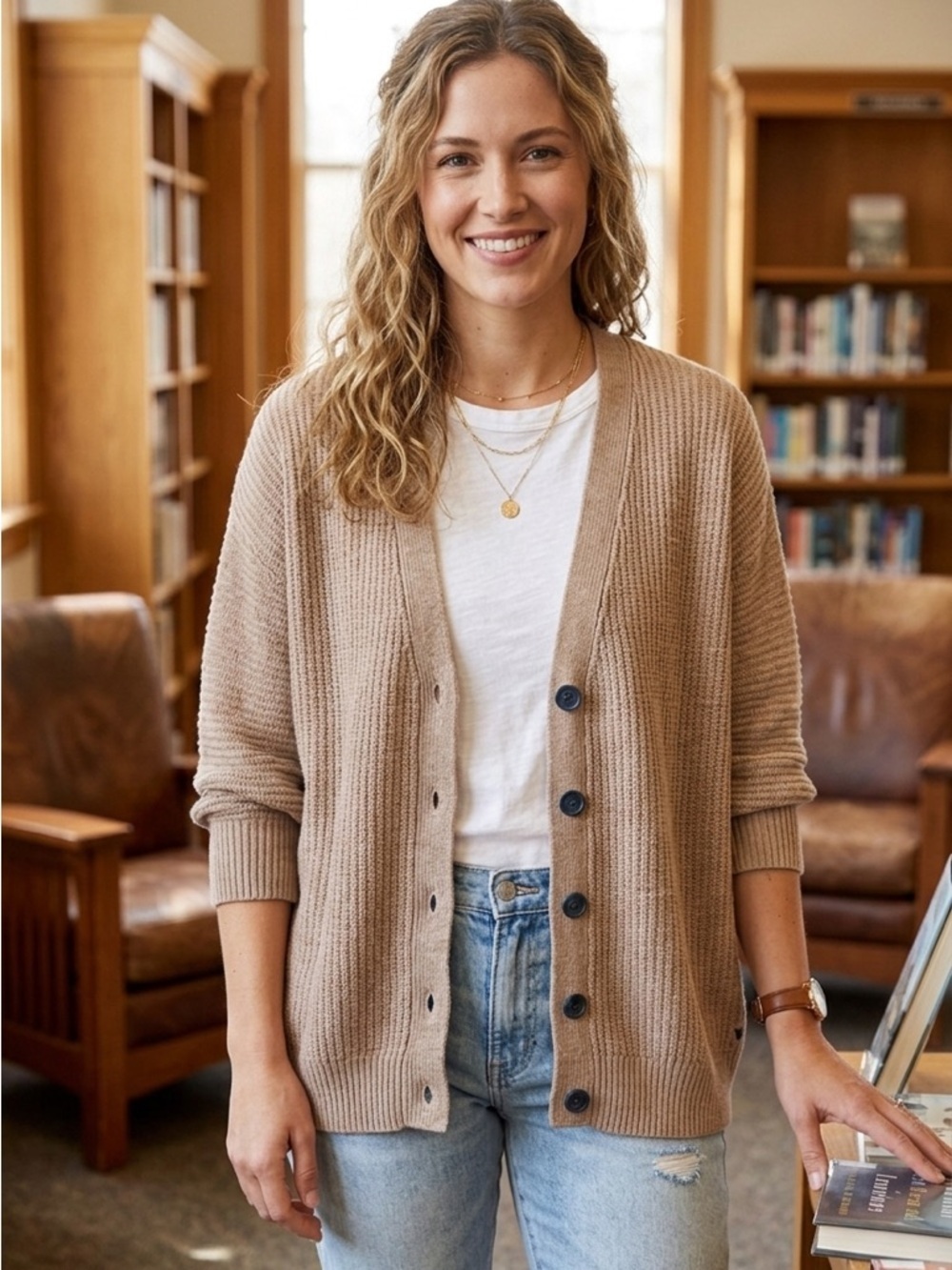 American Eagle Outfitters | Taupe Elbow Length Cardigan Sweater | Sz M
